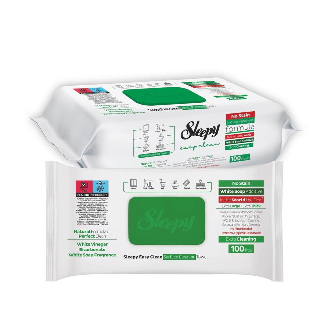 Sleepy Easy Clean All Purpose Cleaning Wet Wipes, Disposable Multi Surface Cleaner Towel 8.5"" x 10"" Large and Thick
