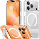 SPIDERCASE Magnetic for iPhone 17 Pro Max Case,with [3 Stand Ways] [Military Grade Drop Protection] with Invisible Stand Shockproof Slim Case for iPhone 17 Pro Max 6.9 inch,Clear