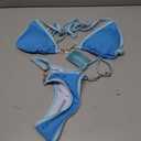 TASHEHE Women's Triangle Thong Bikini Set Sexy Brazillian Two Piece Swimsuit String Bathing Suit (Blue, S)