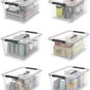 WYT Clear Storage Latch Bins, 6-Pack Storage Organizer Box with Handle and Lids, 5-Litre