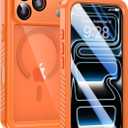 Lanhiem Magnetic for iPhone 17 Pro Case Waterproof, Built in Screen Protector & Camera Protection, [Compatible with MagSafe] Full Body Dustproof Heavy Duty Rugged Phone Case 6.3'' (Orange)