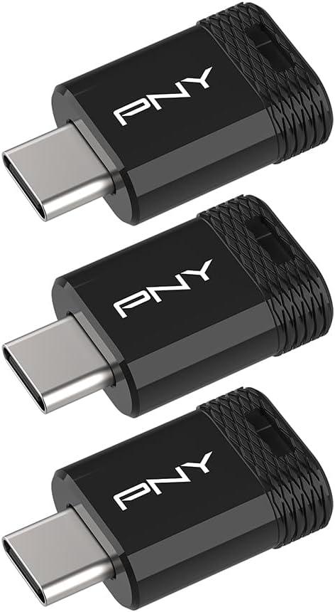 64GB PNY Elite-X Fit Type-C USB 3.2 Flash Drive  Up to 200MB/s Read, Advanced Performance, Convenient Portable Data Storage, Ultra Compact Fit Design, Type-C Connector, 3-Pack