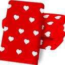 3 Pcs Valentine's Day Hand Towels Bath Towels Red Heart Embroidered Cotton Dish Towel for Holiday Bathroom Kitchen Hand Drying Cleaning, 29.5 x 13.7 Inch