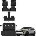 Auxko All Weather Floor Mats Cargo Mat with Backrest Mat for Kia Telluride 2027 (Gasoline Not for Hybrid) 7&8 Seater TPE Accessories Odorless Floor Liner Trunk Liner with Back Seat Protector