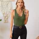 VICHYIE Tank Tops for Women Summer Sleeveless Shirts V Neck Ribbed Slim Fitted Tops Cami Blouses (XS)
