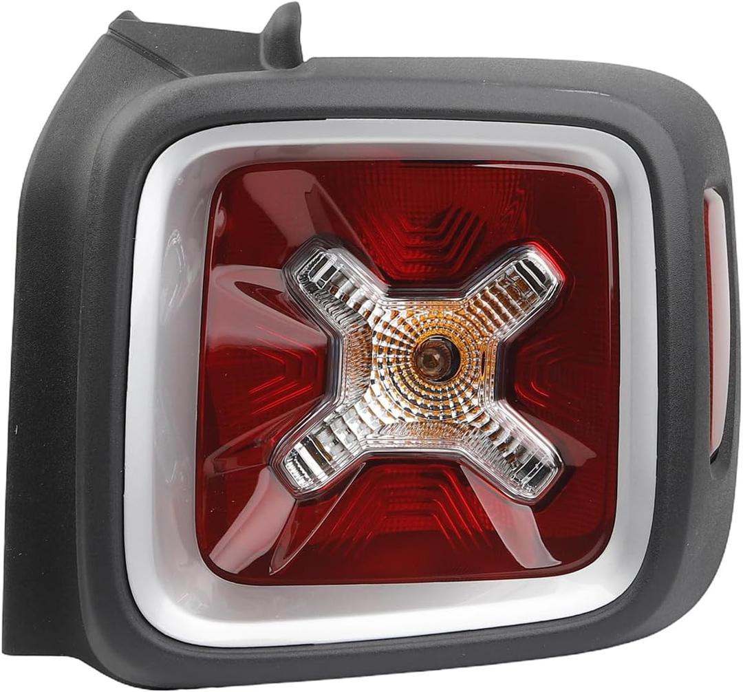 Dasbecan Halogen Tail Light W/Bulbs Compatible With 2015-2022 Jeep Renegade Right Passenger Side Clear & Red Lens Replaces# 68429834AA CH2801209