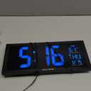 AcuRite 75152M Oversized Blue LED Clock with Indoor Temperature, Date and Fold-Out Stand, 14.5-Inch