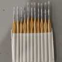 11 Pcs Miniature Detail Paint Brush Set with Wood Handle, Mini Painting Brushes Miniature Paint Brushes FineTip Paint Brush Art Crafts Acrylic Watercolor Oil Model Face (11,Khaki)