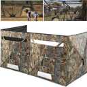 Phoncoo See Through Hunting Blind, 3/4 Panel Ground Blinds for Deer Hunting with Carrying Bag, Pop Up Camouflage Panel Blind Tent for Deer Duck Turkey Hunting