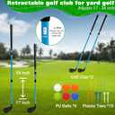 CWLAKON Golf Club Length Adjustable for Backyard Golf Game, Yard Golf Games Club for Toddlers Junior Adults Family, Plastic Golf Club for Indoor Outdoor Golf Training Chipping Games, 2 Pack
