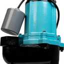 Little Giant 10SC-CIA-RF 115 Volt, 1/2 HP, 7200 GPH Automatic Cast Iron Submersible Sewage/Effluent Pump with Piggy-back Float Switch and 20-Ft. Cord, Blue, 511433