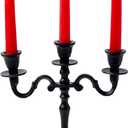 Rely+ 3 Arm Baby Candelabra Black Matte 8 Inch Taper Candle Holders Gothic Decorations Candlesticks Holder Home Decor Wedding Parties Centerpiece for Dining Table
