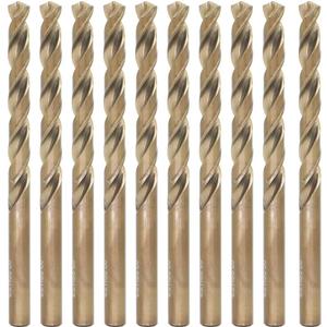 Metric Cobalt Drill Bits 8mm 10PCS, M35 high Speed Steel, high Hardness Straight Shank Drill, Mechanical or Hand Drill for Drilling, Suitable for Stainless Steel, Iron, Copper and Aluminum