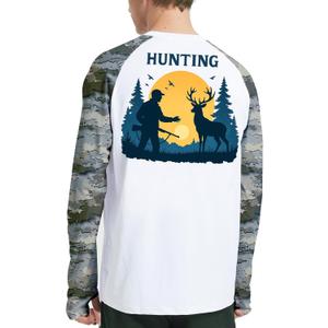 Riverruns Men's Hunting Camo Shirt for Men, Lightweight Camouflage Long Sleeve Shirt for Fishing Hiking Camping (XXXL)