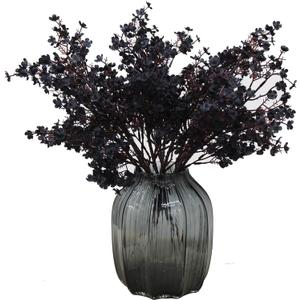 JAKY-Global Babys Breath Fabric Cloth Artificial Flowers 6 Bundle European Fake Silk Plants Decor Wedding Party Decoration Bouquets Real Touch DIY Home Garden (Black-6pcs)