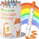 12 Twistable Crayons - Non Toxic, Washable Crayons for Toddlers, Kids Ages 3-8 - Easy To Hold - Perfect Coloring Gift for Boys and Girls - Unleash Colorful Fun