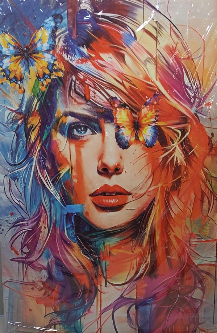 Colorful Woman Wall Art Abstract Graffiti Girl Paintings Female Portrait Poster Prints for Living Room Decor, 23.5x16 Inches