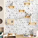 Cat Wallpaper Beige Peel and Stick Wallpaper Black Cat Contact Paper Self Adhesive Animal Cute Kitten Stick on Wall Paper for Dollhouse Nursery Shelf Liner Accent Wall Pet Room 17.5"x102"