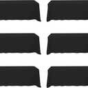 BRILLMAX 6 Pack Black Tablecloths 90 x 156 Inch for 8ft Rectangle Tables - 150 GSM Polyester Fabric, Floor Length Drop, Water, Stain & Wrinkle Resistant Cloth Cover for Wedding Reception Banquet