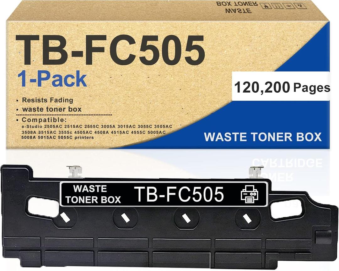 TB-FC505 TBFC505 Waste Container 1 Pack - Compatible TBFC505 TBFC50 TB-FC50 Waste Toner Box Replacement for Toshiba e-Studio 2505AC 2515AC 2555C 3005A 3015AC 3055C 3505AC 3508A 3515AC 3555c Printers