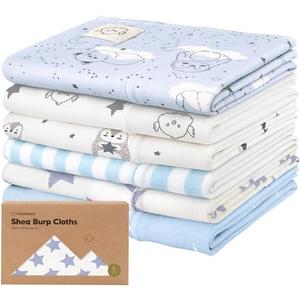 Organic Burp Cloths Baby Boy, Girl - 6-Pack Large 100% Cotton Burping Cloths for Babies, Spit Up Rags, Super Absorbent, Ultra Soft Newborn Rag,Gender Neutral,Machine Washable,Durable(Constellation)
