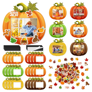 Fovths 24 Pack Christmas Foam Picture Frames Craft Kit Gingerbread House Gift Box Picture Frame Ornaments with 300 Stickers for Xmas Gifts Holiday Home Party DIY Activities