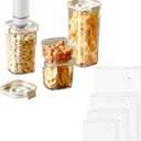 Vacuum Container,Vacuum Seal Containers,4pcs Airtight Food Storage Containers with Lids,4pcs Food Vacuum Bags/ 1pc Automatic Pump,for Kitchen and Pantry Organization (Rectangula)