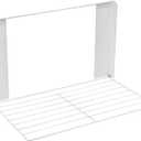 LEQ Clothes Drying Rack Magnetic Folding Shelf for Clothes and Towels, Magnet Rack Mount on Washing Machine Fridge, Durable Folding Rack for Laundry Room Bathroom Kitchen (White)