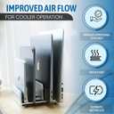 Elestoria 5-Slot Vertical Laptop Stand - Aluminum Laptop Stand Vertical for Desk -Laptop Holder with Adjustable Width (12-38mm) Compatible with MacBook Pro/Air & Gaming Laptops up to 17.3"-Grey