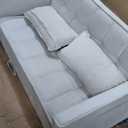 Modern Velvet Sofa Pull-Out Bed 3-in-1 Convertible Small Love Seat with Back and Pillows Beige Fabric Sofa Bed for Living Room Guest Room Apartment 55x33x32