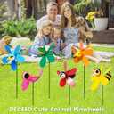6 Pack Garden Decor Pinwheels Wind Spinners with Metal Stakes Colorful 3D Insect Whirligigs Windmill Outdoor Pinwheel for Yard Garden Lawn Decorations