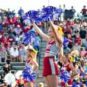 4Pcs Metallic Cheerleading Pom Poms, Creatiee 2 Pair Cheerleader Cheering Squad Pompoms for School Sports Dance Games Team Spirit Cheer (Blue-Silver)