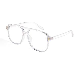 FEISEDY Blue Light Blocking Glasses Fake Nerd Clear Square Computer Lightweight Pilot Glasses Frame Oversized B2866, 1 Pack