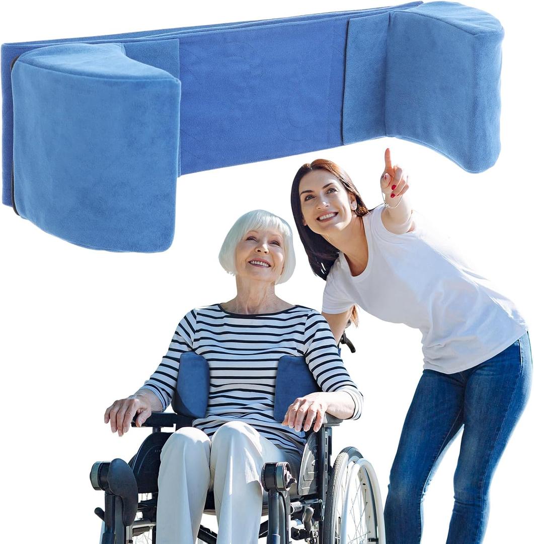 Adjustable Wheelchair Lateral Support Cushion with Foam Wedge - Stabilizer Attachment for Comfortable Chair Side Pads - Ideal for Elderly (Standard)