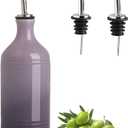 Sweejar Ceramic Olive Oil Dispenser Bottle, Opaque Oil Cruet Protects to Reduce Oxidation, Suitable for Storage Vinegar, Coffee Syrups & Other Liquids, Pack of 1, 15.5 Fl Oz(Gradient Purple)