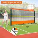 ORIENGEAR Tennis Rebound Practice Wall - 12ft x 6ft Rebounder Net for Racquet Sports, Ball & Pickleball, Training Backboard for Court Backyard and Indoor & Outdoor Use