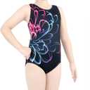 MODAFANS Gymnastics Leotards for Girls Sparkly Dance Unitards Biketards Black Activewear for Girls 4-13Years
