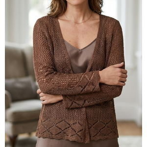 Heymoments Women's Long Sleeve Open Front Cardigan Casual Lightweight Swearter Ladies Loose Knit Outwear Coats (Coffee,XL)