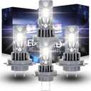 H7 Light Bulbs for VW Jetta (2006-2019), 6000K Cool White, 300% Brighter, High/Low Beam Set, Canbus-Ready, Plug and Play, Pack of 4