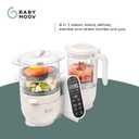 Babymoov Duo Meal Station 6-in-1: Multi-Speed Baby Food Maker, Steamer & Puree Blender, Baby Food Processor that Warms & Defrosts, Bottle Sterilizer (Nutritionist Approved), Mineral Beige