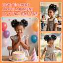 TESS Afro Puff Hair Bun Human Hair Small Drawstring Ponytail, Natural Black Curly Hairpiece with 5 Styling Hair Clips, 8 inch One piece per pack