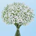 8 Pcs Babys Breath Artificial Flowers, Baby Breath Flowers Artificial Bulk, Real Touch Babys Breath Babies Breath Long Stems, Fake White Gypsophila For Bonquet Vase Wedding Decor Flower Arrangement