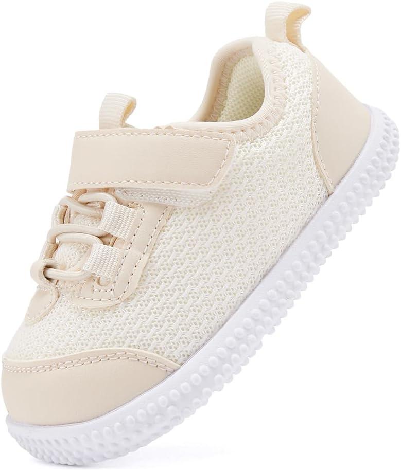 BMCiTYBM Baby Walking Sneakers Mesh Barefoot Boys Girls Breathable Shoes (12-18 Months Toddler, 1-camel)