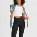 baleaf Capri Leggings for Women Knee Length Yoga Workout Capirs Leggings with Pockets Tummy Control Stretch (Black, L)