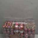 95Pcs Christmas Ball Ornaments Set,Neutral Christmas Tree Decoration Gift, Seasonal Decorative Hanging Ornament Set with Hand-held Gift Package for Xmas Tree (Rose Gold)