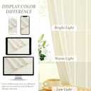 Extra Long 120 Inch High Ceiling Curtains - 2 Panels Set Semi Sheer Pinch Pleated Drapes for Living Room with Hooks Rings Back Tab Bohemian Beige