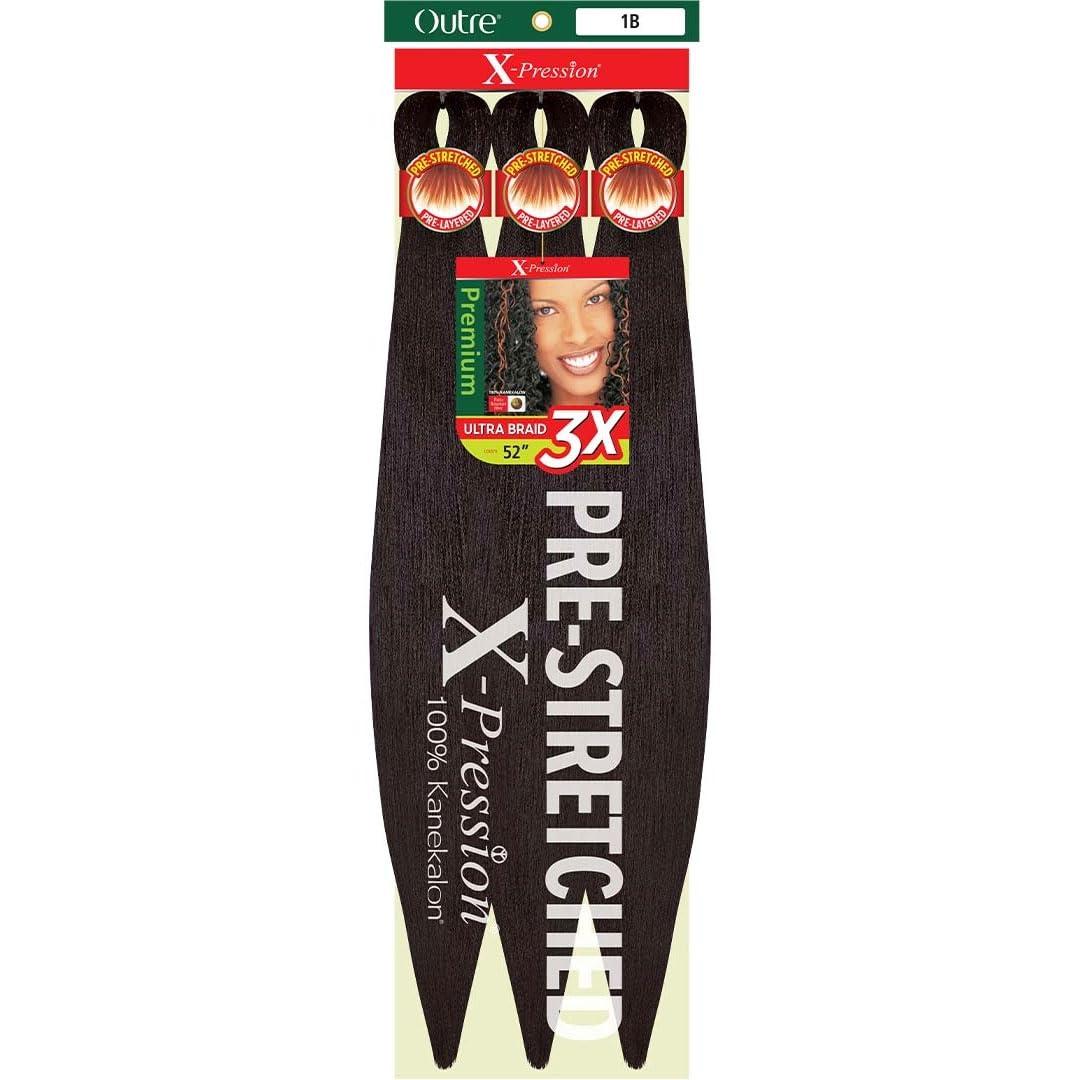 Outre X-Pression Braid Pre Stretched Braid 52" 3x (4 MEDIUM BROWN)