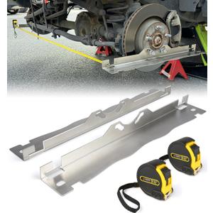 Heavy Duty Toe Alignment Tool Plates with Tape Measures, Upgrade Stainless Steel Wheel Alignment Tool Plate with Hanging Holes for Easy Wall-Mounted Storage, Silver