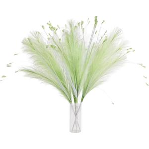 Green Pampas Grass Decor 4pcs 25 Inch Faux Pampas Grass Artificial Pampas for Boho Home Decor, Table Decorations Wedding Centerpieces & Vase Filler