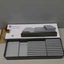 Linoroso Knife Drawer Organizer With In-Drawer Knife Block for 9 Knives, Kitchen Utensil Organizer, BPA Free Secure Storage Tray for Countertop Organization